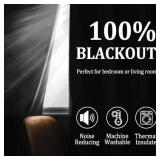 DWCN 100% White Blackout Curtains for Bedroom with Black Liner, Double Layer Thermal Insulated Noise Reducing Grommet Window Curtain Drapes with Tiebacks for Small Window 52 x 54 Inch, 2 Panels