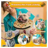 Grand Line Hamburger Inflatable Collar for Dogs and Cats, Soft Protective Recovery Cone After Surgery, Blow up Pet Collar Cone, E-Collar Alternative Does not Block Vision (Medium)