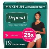 Depend Fresh Protection Adult Incontinence Underwear for Women Maximum S Blush 19Ct - Retail: $76.86