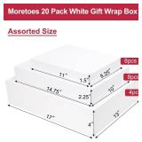 Moretoes 20 Pack Christmas Gift Boxes with Lids for Presents and Stickers, Assorted Sizes for Wrapping Extra Large Clothes (Shirts, Robes, Coats, Sweaters, Jackets) and Presents