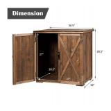 Storage Cabinet with Double Doors Solid Fir Wood Tool Shed Garden Organizer