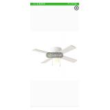 Mainstays 42 Inch Hugger Metal Indoor Ceiling Fan with Light White 4 Blades LED Bulb Reverse Airflow