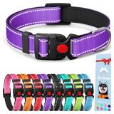 Grepad Polyester Dog Collar for Large Dogs Female Male,Durable Comfortable Padded Basic Dog Collars for Puppy Small Medium Breed with Quick Release Safety Buckle for Dog Boy Girl,Royal Purple,L