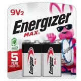 Energizer - MAX 9V Batteries (2 Pack), 9 Volt Alkaline Batteries