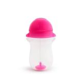 Munchkin Any Angle Click Lock Weighted Straw Trainer Cup, Pink, 10oz