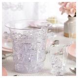 Crystal Clear Plastic Ice Bucket - Reusable Ice Container & Beverage Cooler, Perfect Bar Accessory for Parties, Themed Events, Picnics & Everyday Home Use