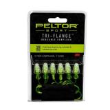 Peltor Sport Tri-Flange Corded Reusable Earplugs, 3 Pair, Noise Reduction Rating (NRR) 26 dB, Comfortable Fit, Ideal For Range, Shooting & Hunting, Washable and Corded, Neon Yellow (97317-10C)