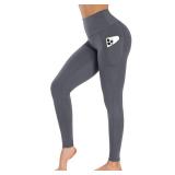 GAYHAY Leggings with Pockets for Women - 19" / 25" Yoga Pants High Waist Tummy Control Compression for Workout Dark Grey