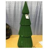 Flocked Christmas Tree Sculpture - Wondershop Green