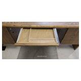 5 Drawer Wood Desk With Chair Mat