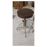 (3) Brown Cushioned Adjustable Stools