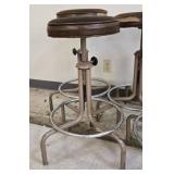 (4) Metal Stools (1) Wooden Stool