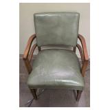 Faux Leather Chair with Mat & Foot Stool