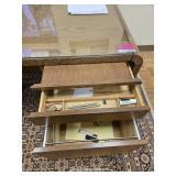 5 Drawer Wood Desk Contents & Plant Included