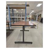 (3) Wood Tables With Metal Base