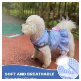 TENGZHI Dog Summer Dress Cute Plaid Bowknot Sleeveless Sundress Soft Breathable Lace Princess Puppy Apparel Outfits Cat Puppy Clothes for Small Dogs Girl (M (Fit 5-8 lbs), Pink)