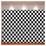 HQM Black and White Racing Checker Texture Grid Birthday Chess Board Theme Photography Backdrops Children Kids Birthday Party Supplies Newborn Baby Shower Photo Background Booth Props 7X5FT