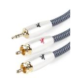 3.5mm to 2RCA Audio Cable Aux to RCA Headphone Male to Male Jack Adapter Cotton Braided 1/8 to RCA Audio Y Cord Subwoofer Cable (6.56ft)