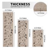 Rempry 3 PCS Kitchen Rugs Set, Flowers Non Slip Kitchen Mats for Floor, Waterproof Kitchen Rug for Laundry Room, Kithcen, 17"x47"+17"x30"+17"x59"