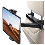 Lamicall Tablet Holder for Car Headrest - [Lockable] [3 in 1 Extension Arm] 2024 Car Backseat Tablet Mount, Road Trip Essentials for Kids, for iPad Pro, Air, Mini, Galaxy, Fire HD, 4.7-13" Tablets