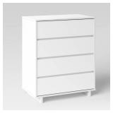 Modern 4 Drawer Dresser White - Room Essentials: Laminated, Streamlined, with Anti-Tip Hardware