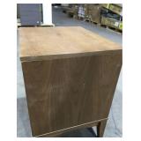 Landis Wood 2 Drawer Nightstand Ash Walnut/Gold - Baxton Studio.