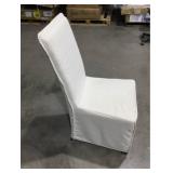 Classic Covered Armless Dining Chair Cream.