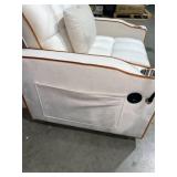 Convertible Sleeper Chair Sofa Bed with Adjustable Backrest and USB Charging, Pull Out Chair Bed with Cup Holder, Storage Pocket and Phone Seat, Single Person Pull Out Sofa Bed Sleeper Chair. White/Or