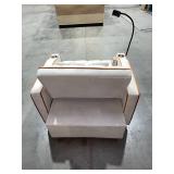 Convertible Sleeper Chair Sofa Bed with Adjustable Backrest and USB Charging, Pull Out Chair Bed with Cup Holder, Storage Pocket and Phone Seat, Single Person Pull Out Sofa Bed Sleeper Chair. White/Or