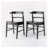 2pk Kaysville Curved Back Wood Dining Chair Black - Threshold.