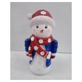 Plow And Hearth Indoor/Outdoor 18in Lit Holiday Illuminated Snoman Statue