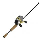 Zebco 33 Gold Max Spincast Reel and Fishing Rod Combo 6-Foot 6-Inch Rod, Size 60 Reel, Silver/Gold, (Incomplete)