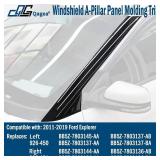 Outer & Inner Windshield A-Pillar Panel Molding Trim - Driver Left & Passenger Right Side - Compatible with 2011-2019 Ford Explorer Replaces 926-450 926-451 BB5Z-7803144-AA BB5Z-7803145-AA