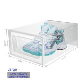 Clear Shoe Boxes Stackable Shoe Storage Boxes with Lids,12 Pack Shoe Boxes Clear Plastic Stackable Shoe Organizers For Closet