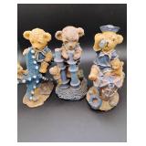 Active Bears Figurines Lot of 3