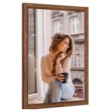 20x25 Wood Frame Brown, Rustic Natural Wooden 25x20in Poster Picture Frame, Distressed 20 x 25inch Woodgrain Gallery Photo Frame with HD Plexiglass, Horizontal Vertical Wall Mounting Display 1pcs