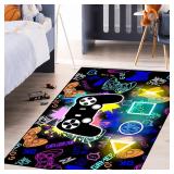 Gaming Area Rugs for Boys Cool Game Style Bedroom, Video Games Bedroom Carpet for Teens, Game Controller Gamepad Home Decor Printed Large Area Rugs for Teen Boys Kids Game Room