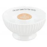 Mud Pie Circa Candy Bowl, 3 1/2" x 6 3/4" dia, WHITE