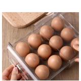 LOVEINUSA 12 Egg Container for Refrigerator, Clear Egg Organizer Egg Holder Egg Storage Container with Timing Scale Egg Fresh Storage Box