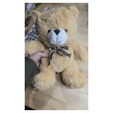 1 Pc Cute 12-inch Soft Plush Fuzzy Bowtie Teddy Bear Christmas Plush Toy Kids Teddy Bear - Tan