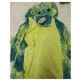 Loiahoer Unisex Triceratops Dragon Onesie Costume Pajamas Tie-dye,Halloween Cosplay Costume,Christmas Pajamas Hooded Zipper for Family,Cosplay Suit for Adults,Green,XL