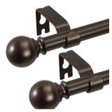 2 Pack Bronze Curtain Rods 18 to 60 Inches(0.6-2 Feet),5/8 inch Splicing Drapery Rods,Small Curtain Rods Set,Size: 18