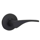 Amazon Basics Victorial Door Lever, Passage, Matte Black, 1-Pack