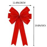 2 Pack Red Christmas Bows Outdoor Decorations,12x20 Large Velvet Wreath Bow with Glitter String Gold Edge for Xmas Tree Topper Home Front Door Decor