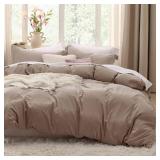 Bedsure Khaki Soft Prewashed Duvet Cover Set, King Size, 3 Pieces, 1 Duvet Cover 104x90 Inches with Zipper Closure and 2 Pillow Shams, Comforter Not Included