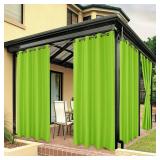 BONZER Outdoor Waterproof Curtains for Patio Privacy Grommet Sunlight Blocking Outside Curtains for Gazebo, Porch, Pergola, Pavilion, 1 Panel, 54W x 95L inch, Green