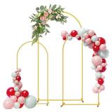 Metal Arch Backdrop Stand 7.2FT, 6.6FT, 6FT, Upgrade Set of 3 Gold Wedding Arch Frame Arches Stand Backdrop Photo Floral Arch Stand Kit for Birthday Party Baby Shower Ceremony Decoration - Retail: $75