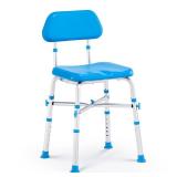 Zler Shower Seats for Adults, Padded Shower Chair with Back and Adjustable Height, Heavy Duty Shower Chair 500LBS for Inside Shower for Seniors