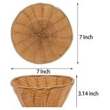 NDSWKR 16 Pack Wicker Bread Serving Baskets, 7 Inch Small Woven Bread Basket, Plastic Round Basket Empty for Food, Fruit, Kitchen, Restaurant, Centerpiece Display, Christmas