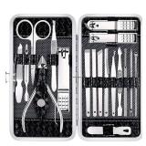 Nail Clippers Set Fingernail and Toenail Clipper Cutters, Manicure Pedicure Kit -18 Pieces Stainless Steel Professional Grooming Kits, Nail Care Tools with Luxurious Travel Case